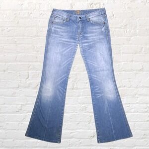 7 For All Mankind Flare Jeans Y2K Jerome Dahan Women's 28x30 A Pockets Faded USA
